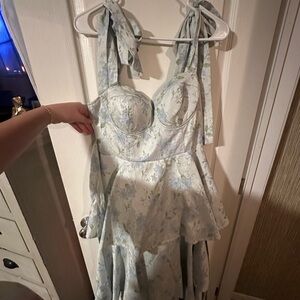 Zara Pastel Blue Floral Dress